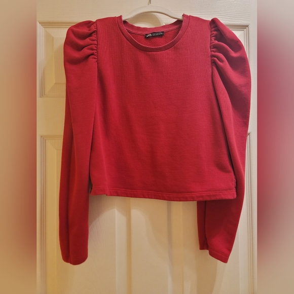 Zara Sweaters Zara Puffed Sleeve Cropped Top Poshmark